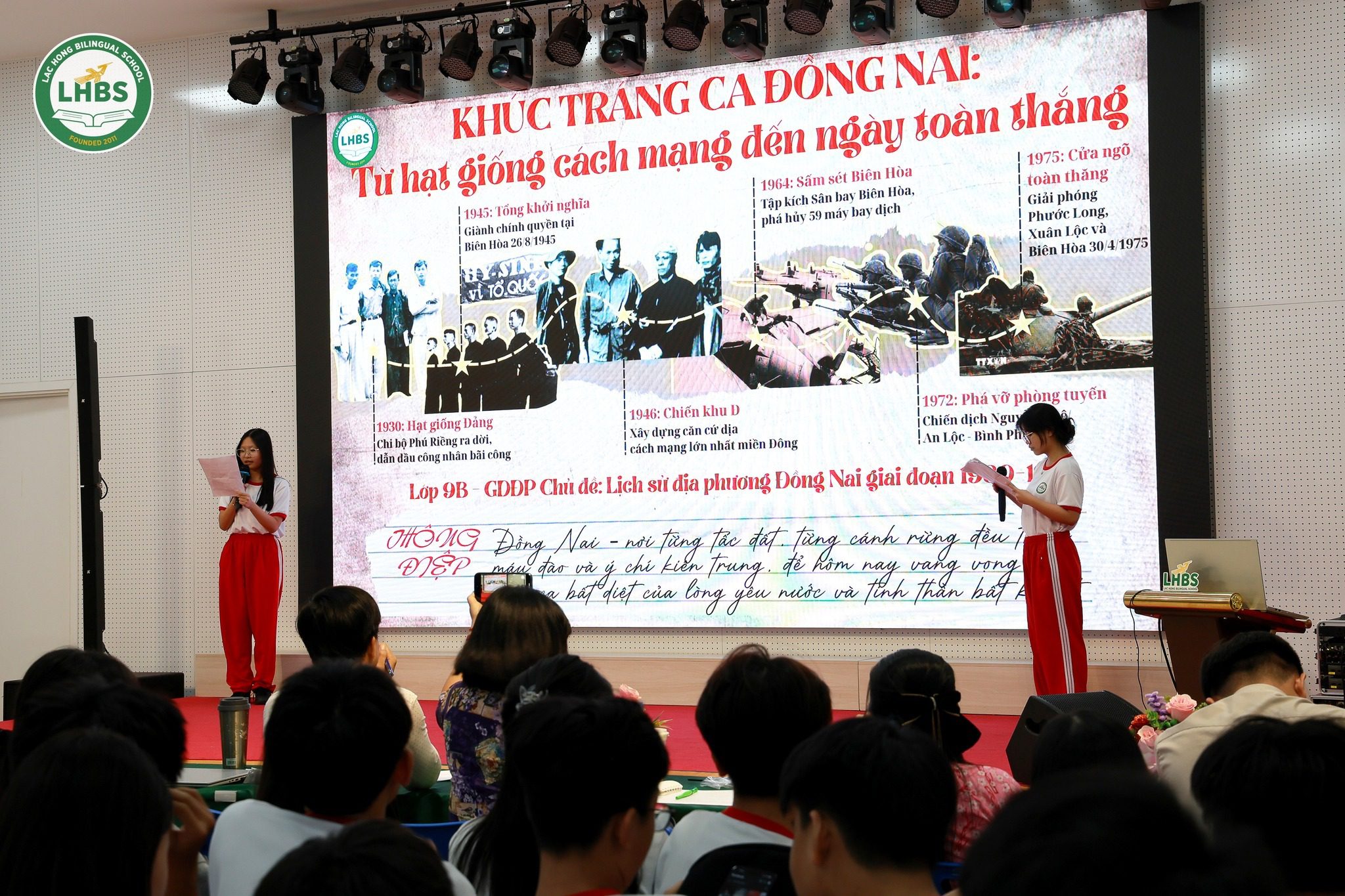 Học sinh Song ngữ Lạc Hồng thuyết trình sản phẩm học tập về lịch sử Đồng Nai