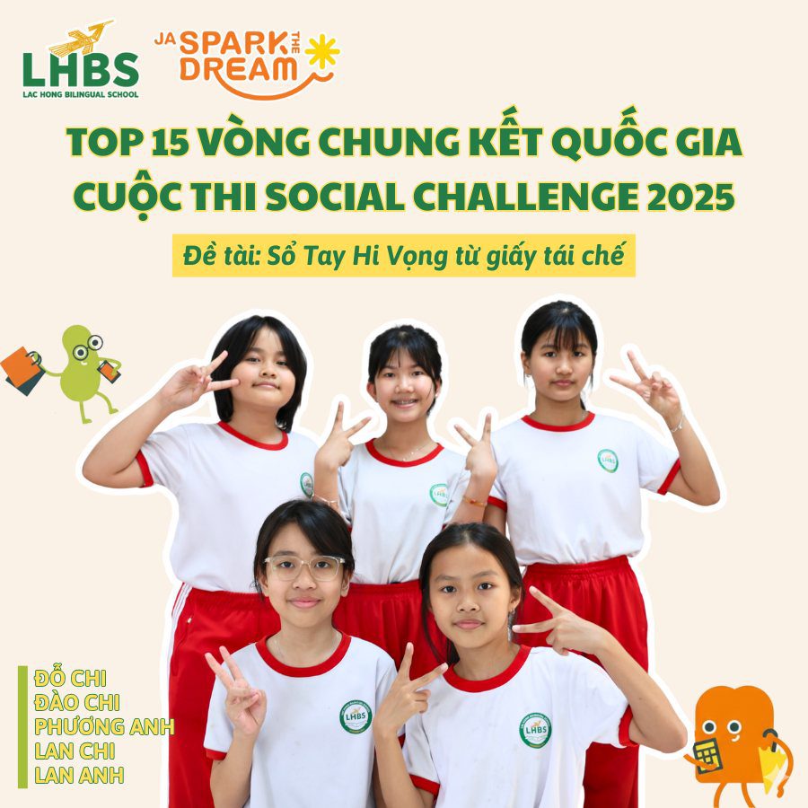 Hai đội thi tiêu biểu trường Song ngữ Lạc Hồng lọt TOP 15 QUỐC GIA cuộc thi SPARK THE DREAM 2025