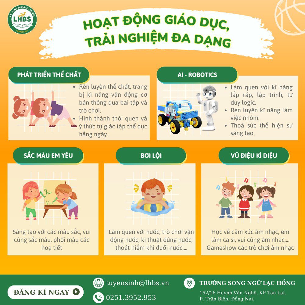 Chương trình Tiền Tiểu học - Song ngữ Lạc Hồng