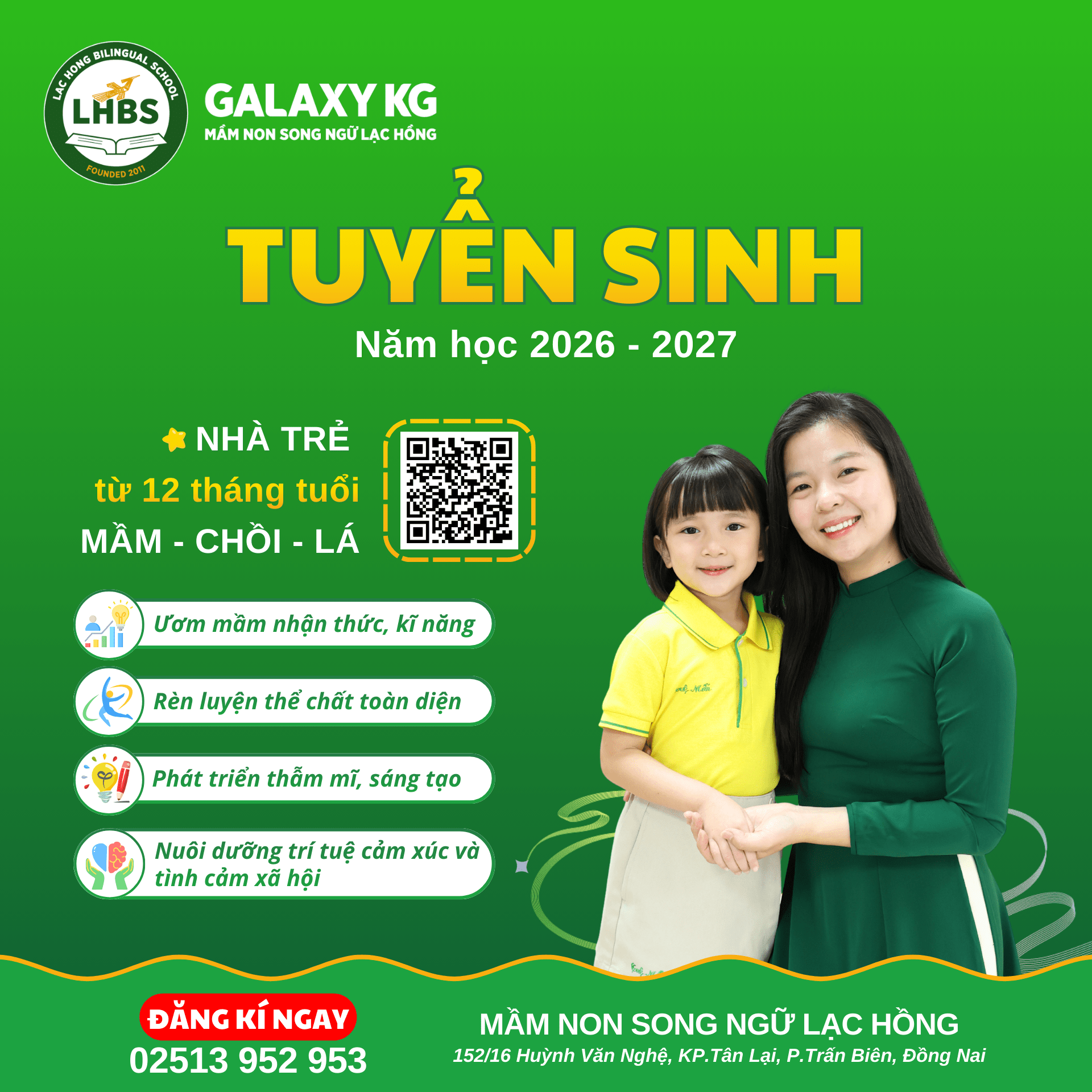 TUYỂN SINH NĂM HỌC 2026 - 2027 | MẦM NON SONG NGỮ LẠC HỒNG